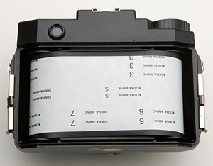 6×6サイズ時のフィルムカウンター